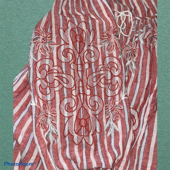 Anthropologie Akemi & Kin Audria Striped Peasant Tassels Embroidered Size XS EUC - Picture 6 of 9